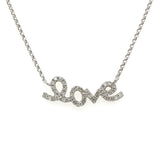 14KT White Gold Diamond Love Necklace - KFKJewelers