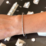 14KT white gold oval diamond bangle bracelet - KFKJewelers