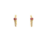 14KT Yellow Gold Diamond Snake Huggie Earrings - KFK, Inc.