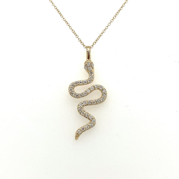14KT Yellow Gold Diamond Winding Snake Necklace - KFKJewelers