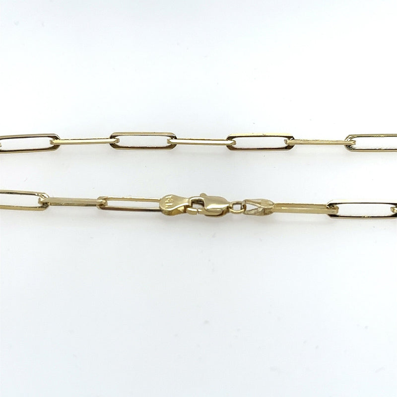 14KT Yellow Gold Paperclip Chain, 17" inches - KFKJewelers