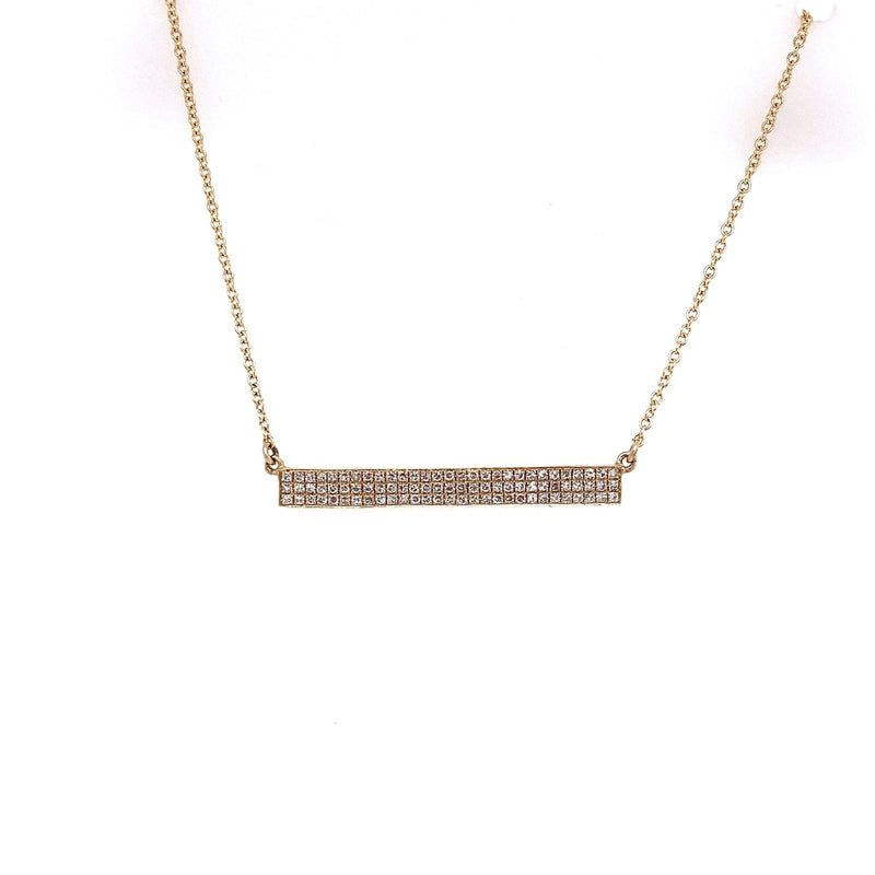 18KT Gold and .75CT Diamond Bar Necklace - KFKJewelers