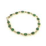 18KT Yellow Gold Bezel-Set Emerald Bracelet - KFKJewelers