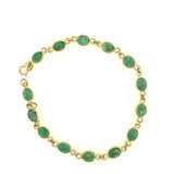 18KT Yellow Gold Bezel-Set Emerald Bracelet - KFKJewelers
