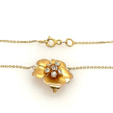18KT Yellow Gold Diamond Flower Pendant Necklace - KFK, Inc.
