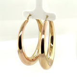 18KT Yellow Gold Tapered Tube Hoop Earrings - KFKJewelers
