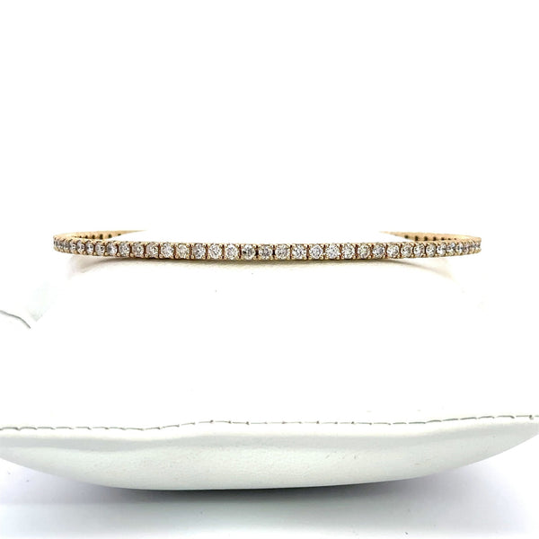 2CT Diamond Flexible Bangle Bracelet, 14KT Yellow Gold - KFK, Inc.
