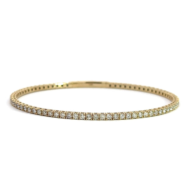 2CT Diamond Flexible Bangle Bracelet, 14KT Yellow Gold - KFK, Inc.