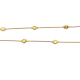 3.05CT Bezel-Set Yellow Sapphire Necklace, 14KT Yellow Gold - KFK, Inc.
