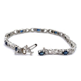 3.5CT Blue Sapphire and .40CT Diamond Bracelet - KFK, Inc.