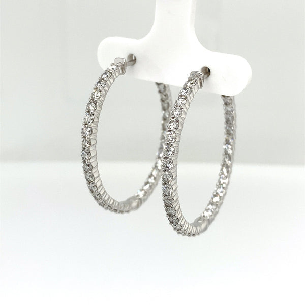 3CT Diamond Inside-Out Hoop Earrings, 1.25" inches - KFKJewelers