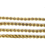 Antique 15KT Yellow Gold Double Rolo Chain, 14KT Gold Diamond Enamel Slide - KFK, Inc.