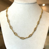 Antique 18KT Yellow Gold Love Knot Chain, 30" Inches - KFK, Inc.