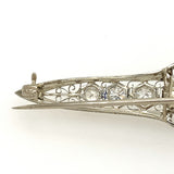 1920's Art Deco White Gold 2CT Diamond Navette Lapel Pin