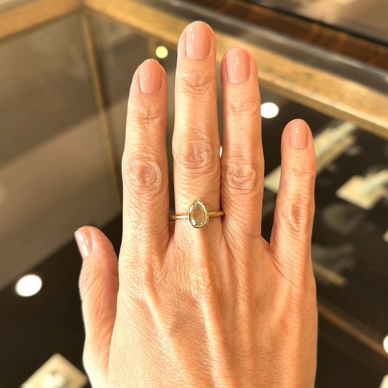 Disco Rose Cut Diamond Ring - 14k White Gold - size 5.5 | Lorien Powers  Studio Jewelry