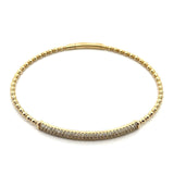 Diamond Pavé Bar Flexible Bangle Bracelet, 14KT Yellow Gold - KFK, Inc.