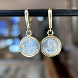 Dubini 18K Gold and Sterling Silver Lion Coin Earrings - KFK, Inc.