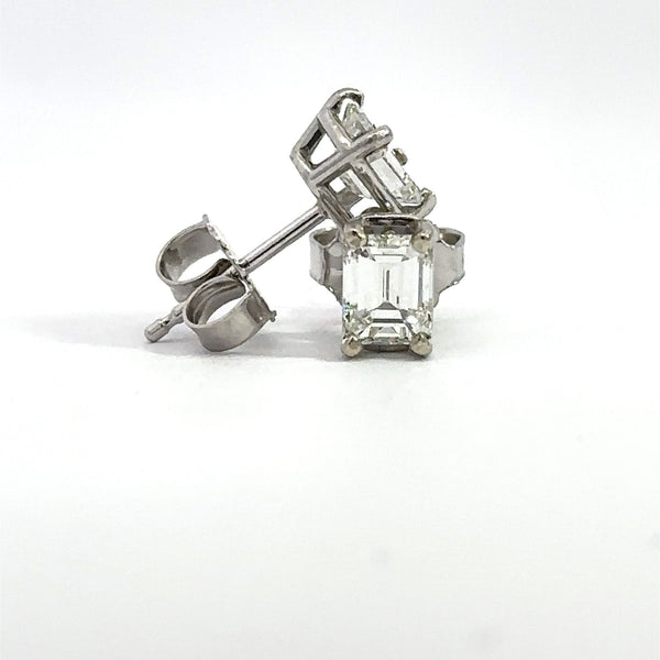 Emerald-Cut .78CT Diamond Stud Earrings - KFK, Inc.