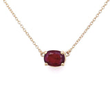 Oval .92CT Ruby Solitaire Necklace - KFKJewelers