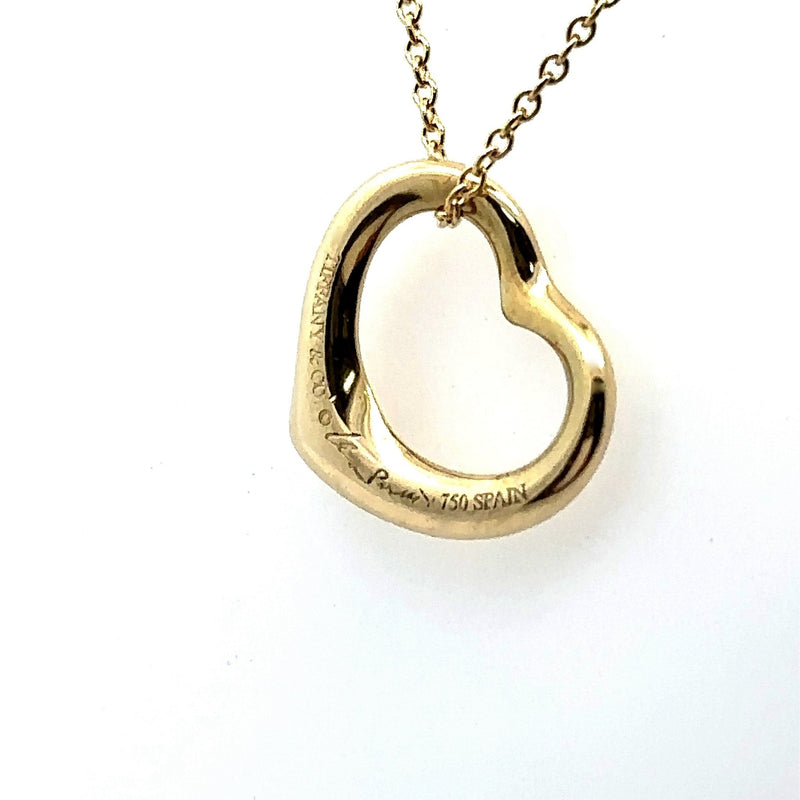 Tiffany & Co. Elsa Peretti Open Heart 18K Gold Necklace - KFK, Inc.