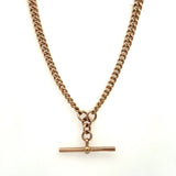 Victorian 9KT Rose Gold Curb Chain with T-Bar - KFK, Inc.