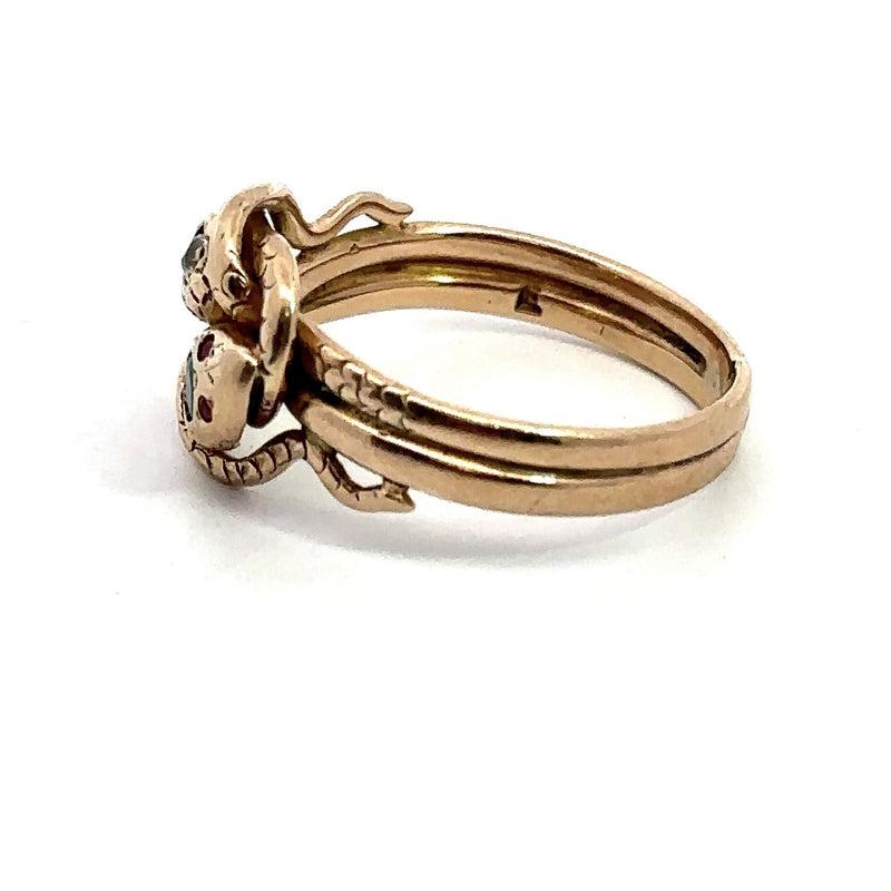 Vintage 10KT Gold Double Snake Love Knot Ring - KFK, Inc.