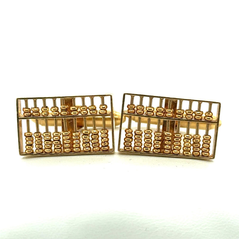 Vintage 14KT Gold Abacus Cufflinks - KFKJewelers