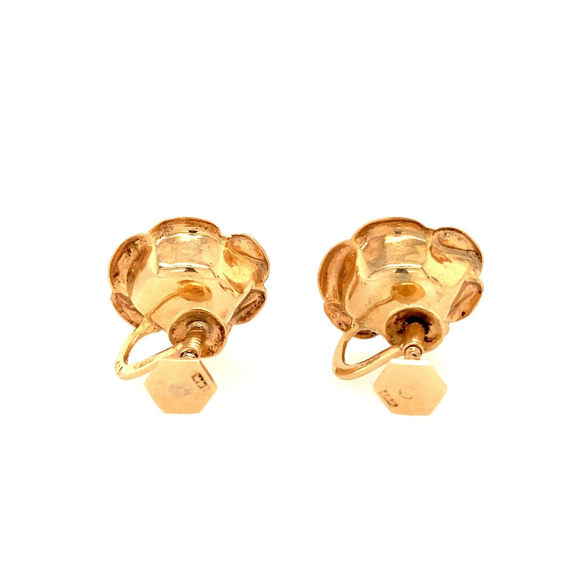 Vintage 14KT Gold Pearl Flower Stud Earrings - KFKJewelers