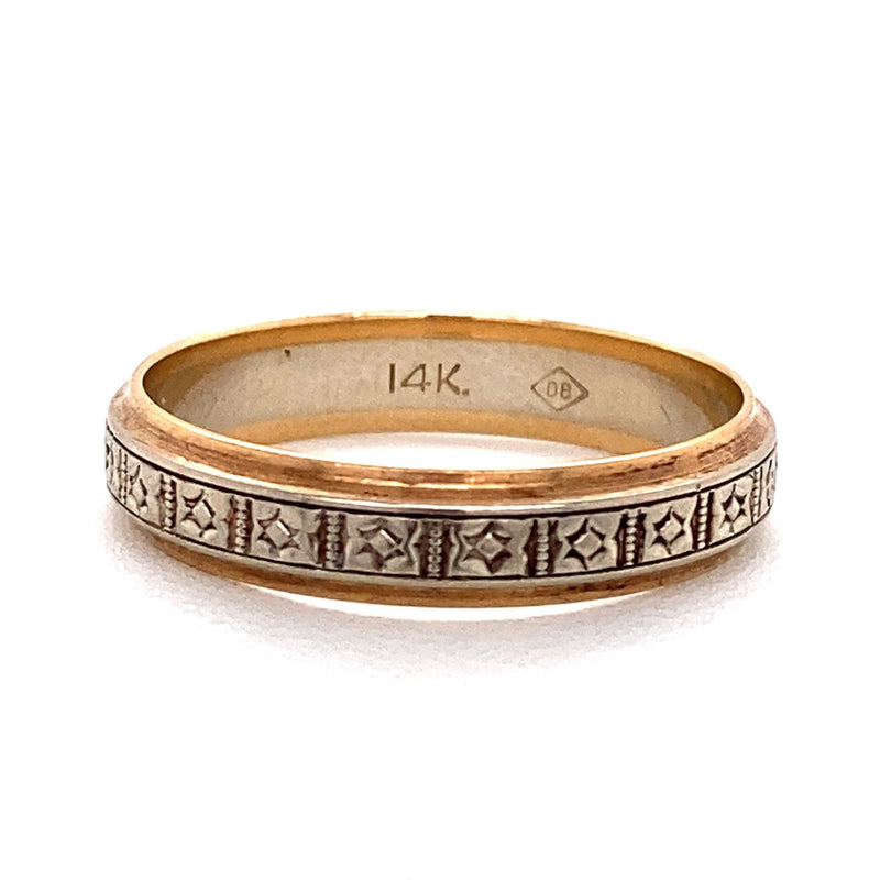 Vintage 14KT Yellow and White Gold Band - KFKJewelers