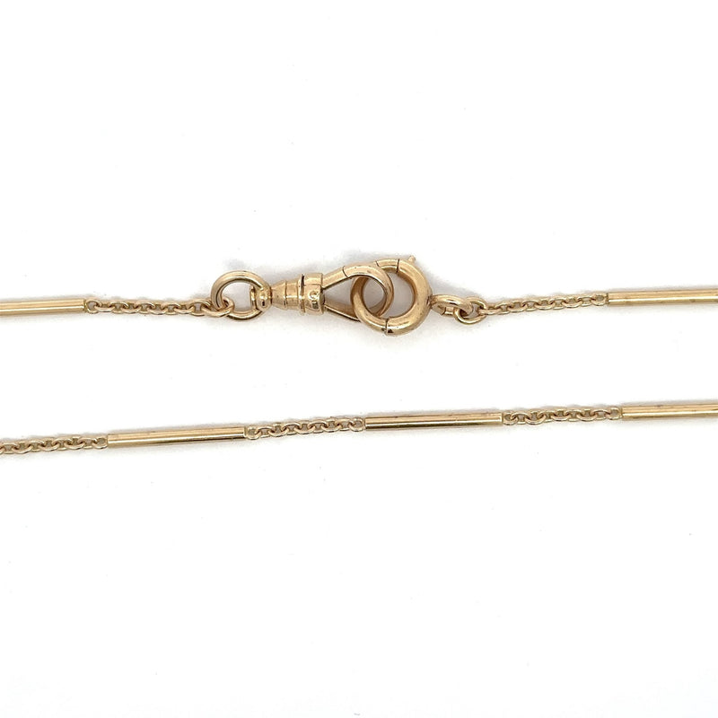 Vintage 14KT Yellow Gold Bar Link Chain, 14.25" Inches - KFK, Inc.