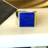 Vintage 14KT Yellow Gold Lapis Lazuli Signet Ring - KFK, Inc.