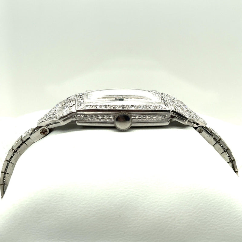 Vintage 1920's Platinum 2CT Diamond Watch - KFK, Inc.