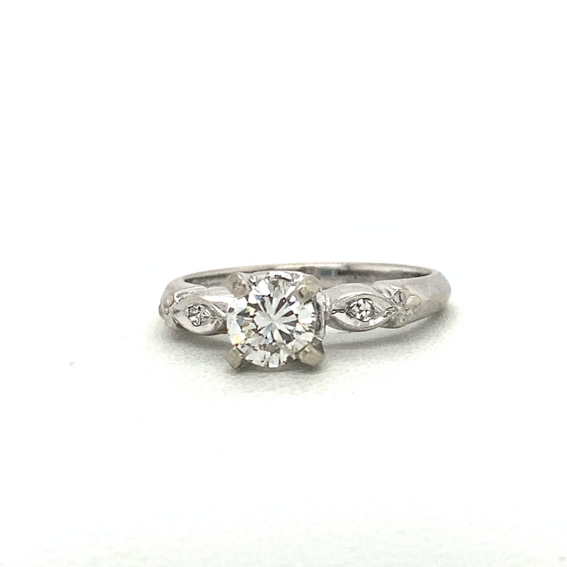 Vintage 1950s Diamond Engagement Ring / Promise Ring / Two Tone Diamon —  GemTreasureHunter