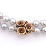 Vintage 1950's cultured blue-grey double strand of pearls - KFKJewelers