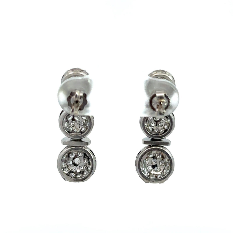 Vintage 2.5CT Pavé Diamond Drop Earrings - KFK, Inc.