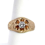 Vintage .51CT diamond 14KT Gold Belcher Ring - KFK, Inc.