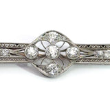 Vintage Art Deco 2CT Diamond Platinum Brooch Lapel Pin - KFK, Inc.