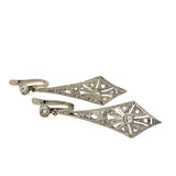 Vintage Art Deco Platinum Diamond Pendulum Earrings - KFKJewelers