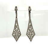 Vintage Art Deco Platinum Diamond Pendulum Earrings - KFKJewelers