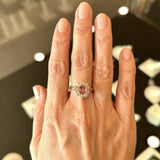 Vintage Pink Tourmaline Diamond Cluster Ring - KFKJewelers