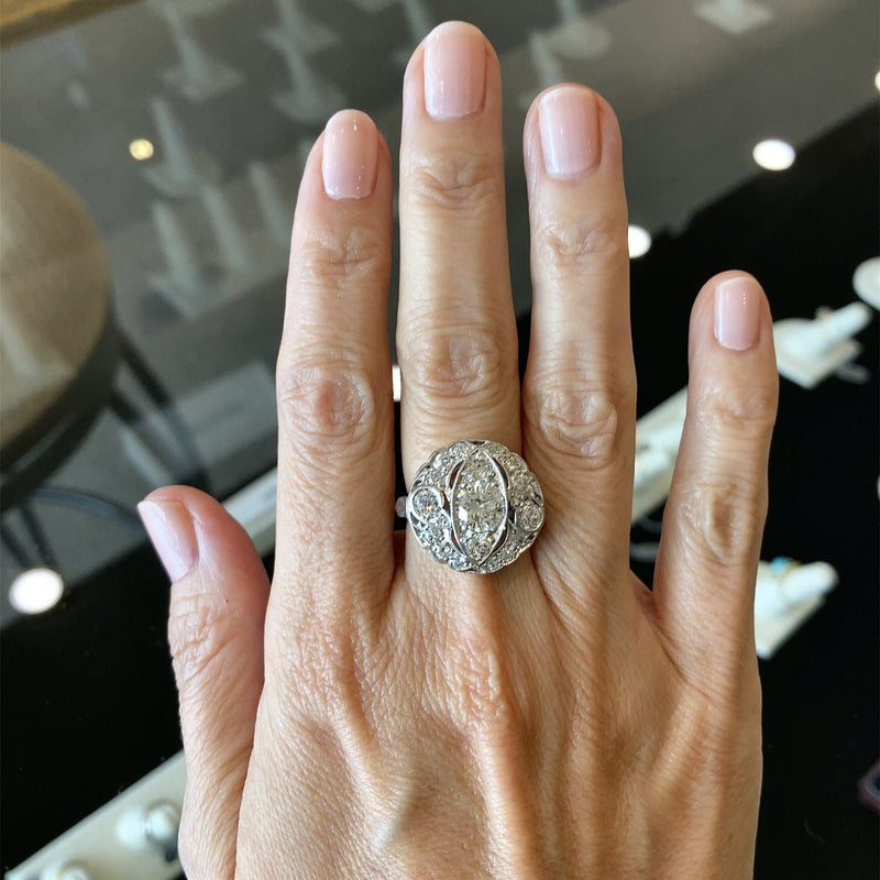 Vintage platinum and diamond ring Clearance