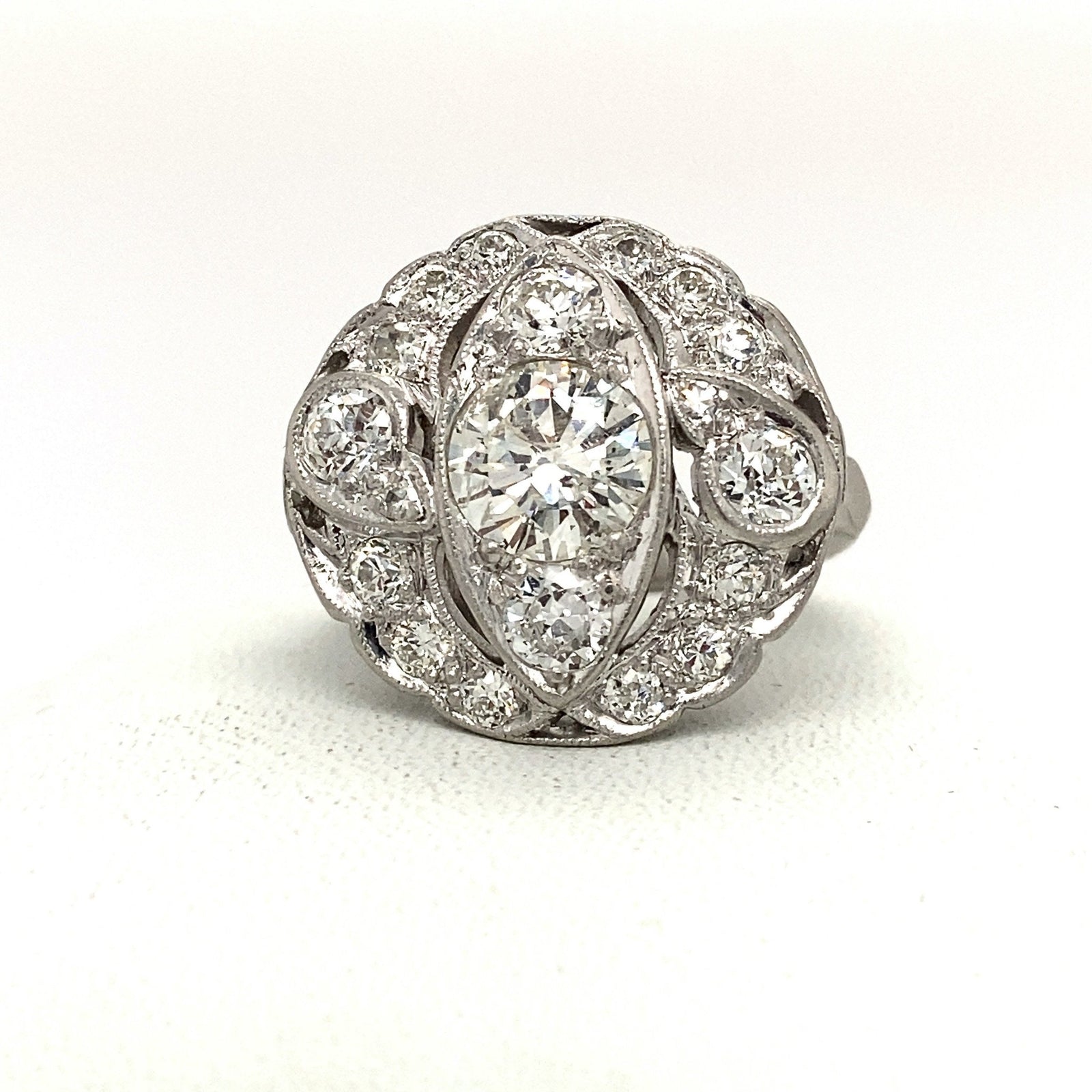 Vintage Platinum 2.15CT Diamond Cocktail Ring