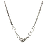 Vintage Platinum Curb Chain with Two Bezel-Set Diamonds - KFK, Inc.