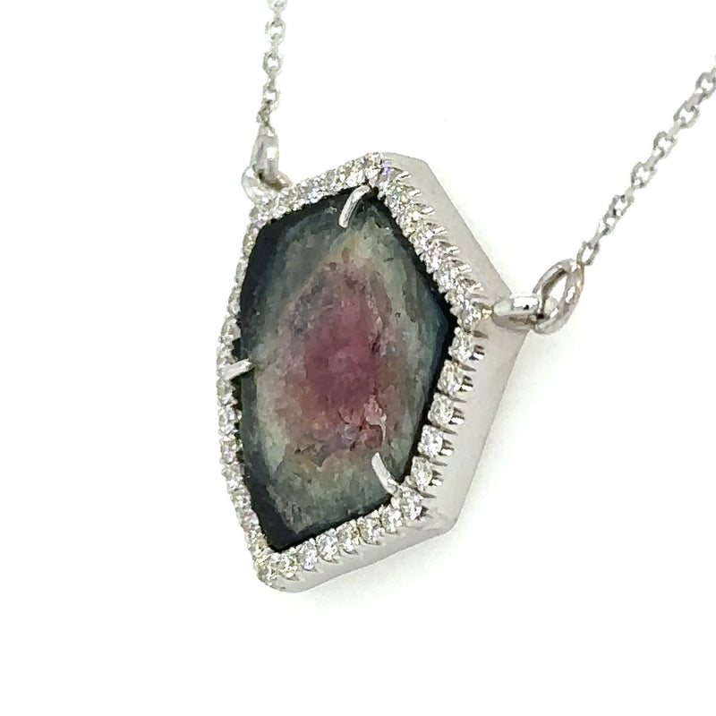 Contemporary cut, faceted watermelon tourmaline necklace with 14ky –  Kristin Kennedy
